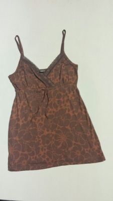 DE-IDENTIFIED FASHION RETAILER Brown Flower Pattern Vest Top Size 18 RRP 9.00 CLEARANCE XL 0.99